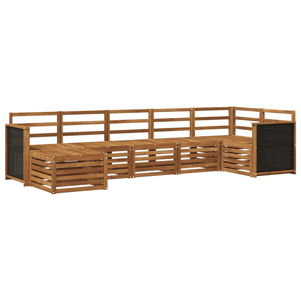 Ecksofa Set 6 pcs Natur Massivholz Akazie