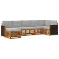 Ecksofa Set mit Kissen 6 pcs Natürlich und Hellgrau
