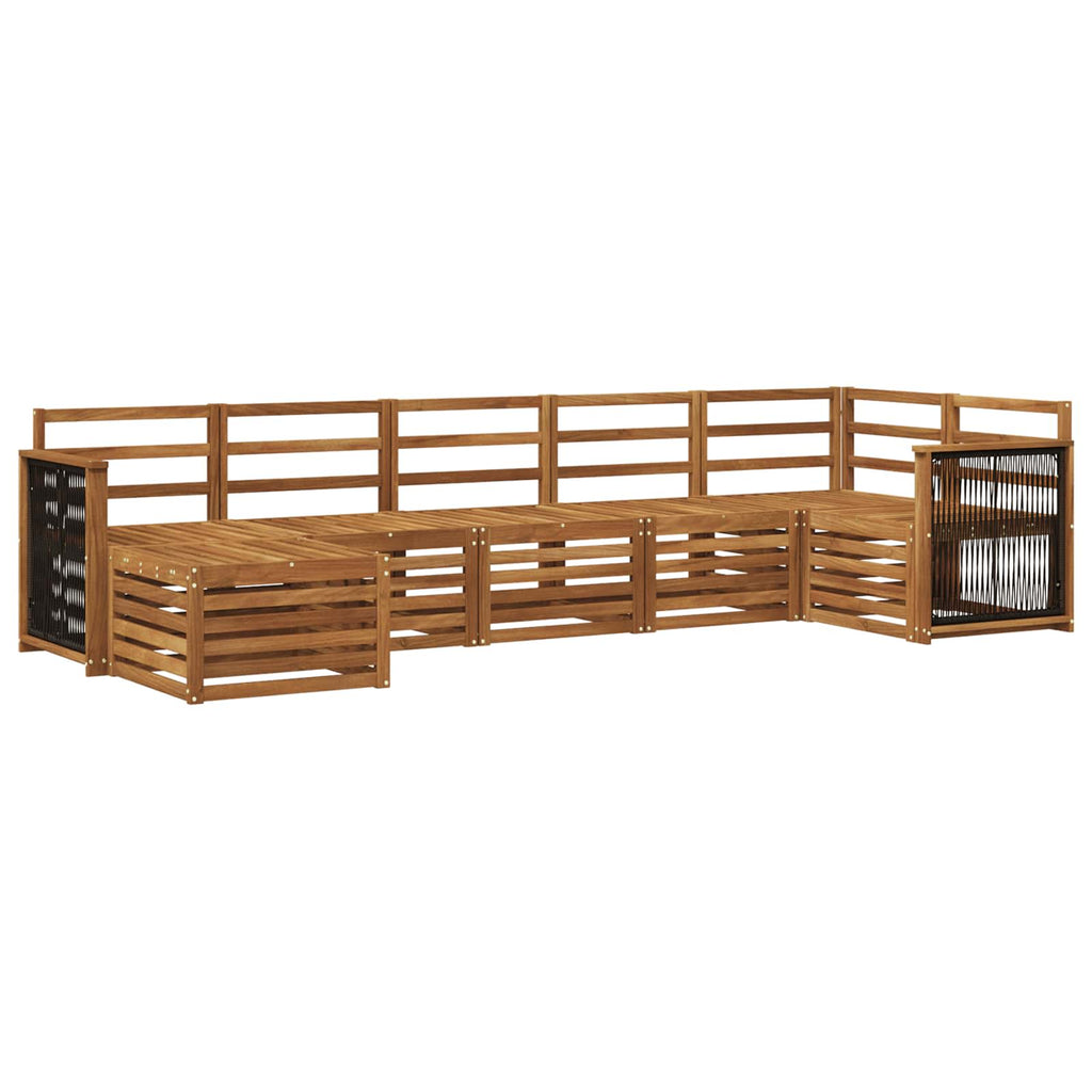 Ecksofa Set 6 pcs Natur Massivholz Akazie