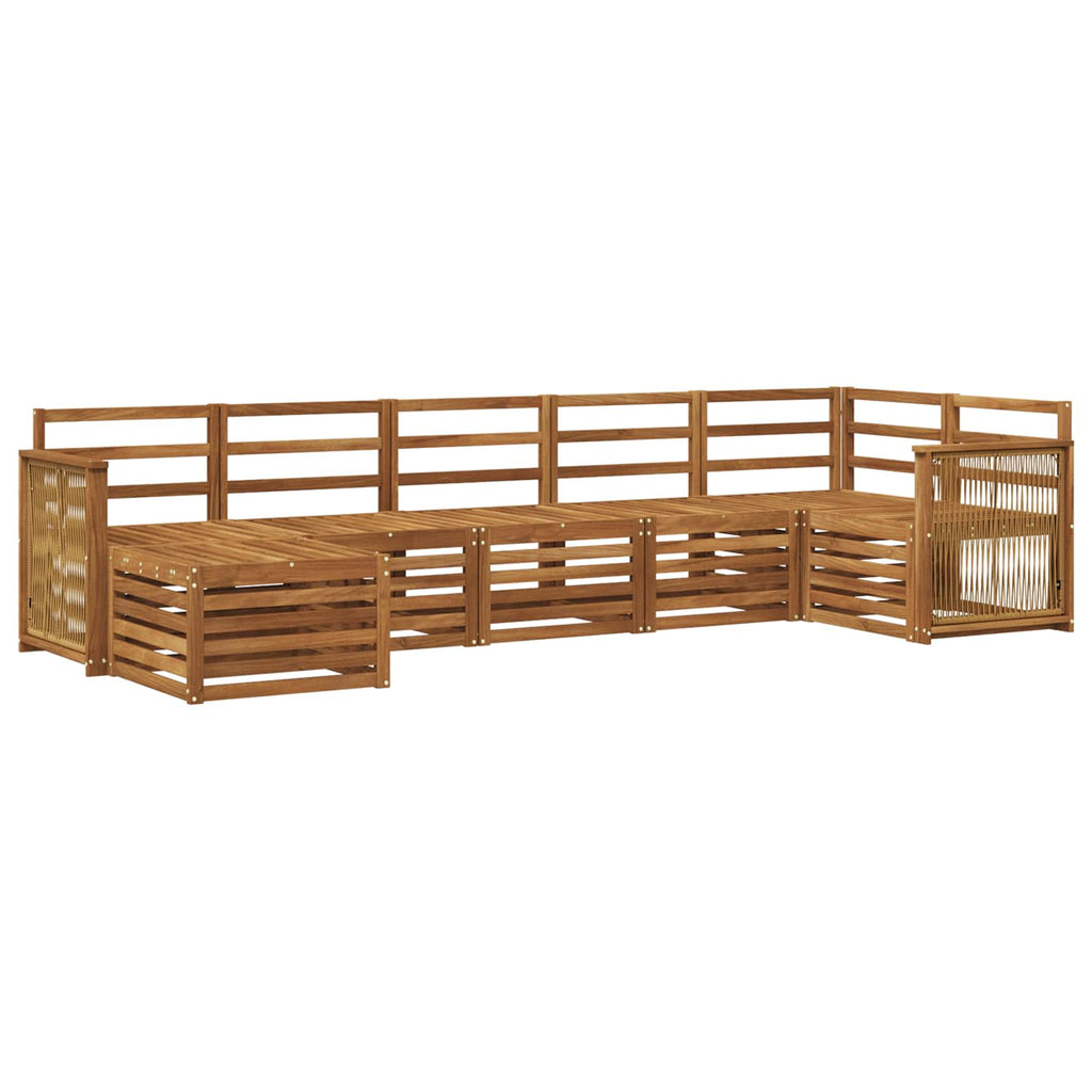 Ecksofa Set 6 pcs Natur Massivholz Akazie