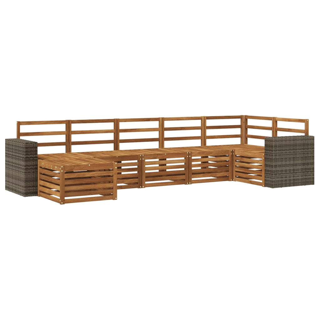 Ecksofa Set 7 pcs Natur Massivholz Akazie
