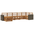 Ecksofa Set 7 pcs Natur Massivholz Akazie