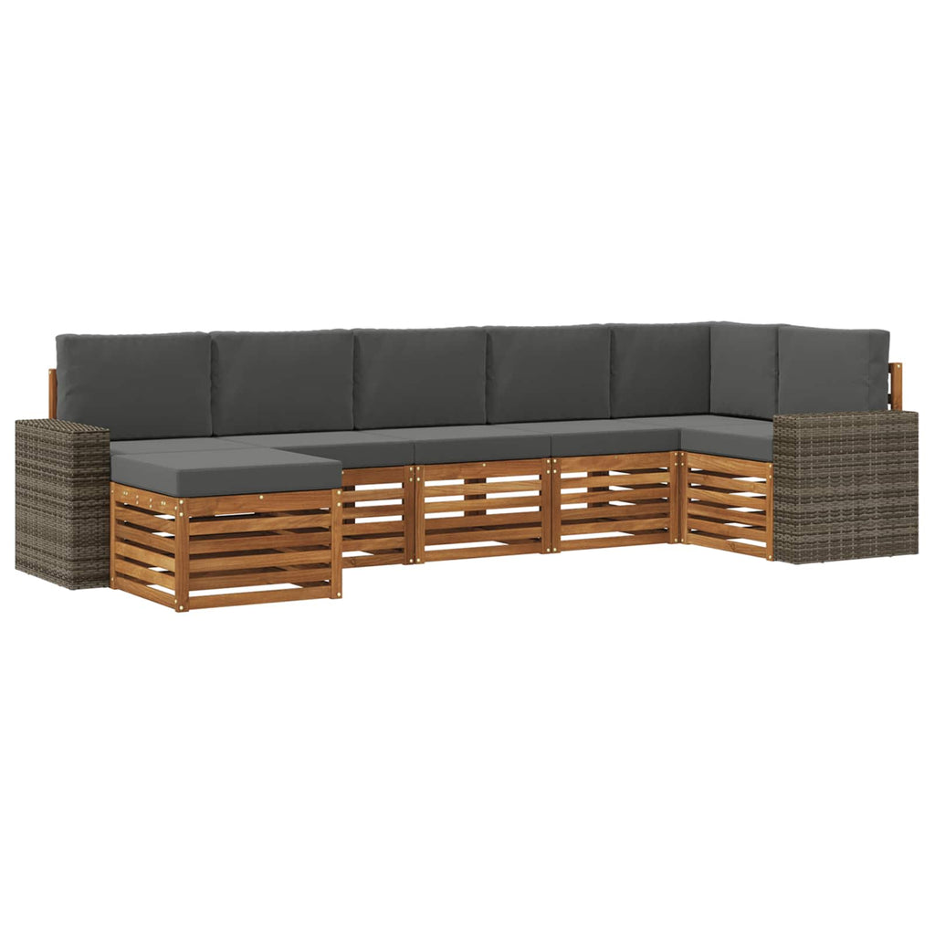 Ecksofa Set mit Kissen 7 pcs Natur und Anthrazit
