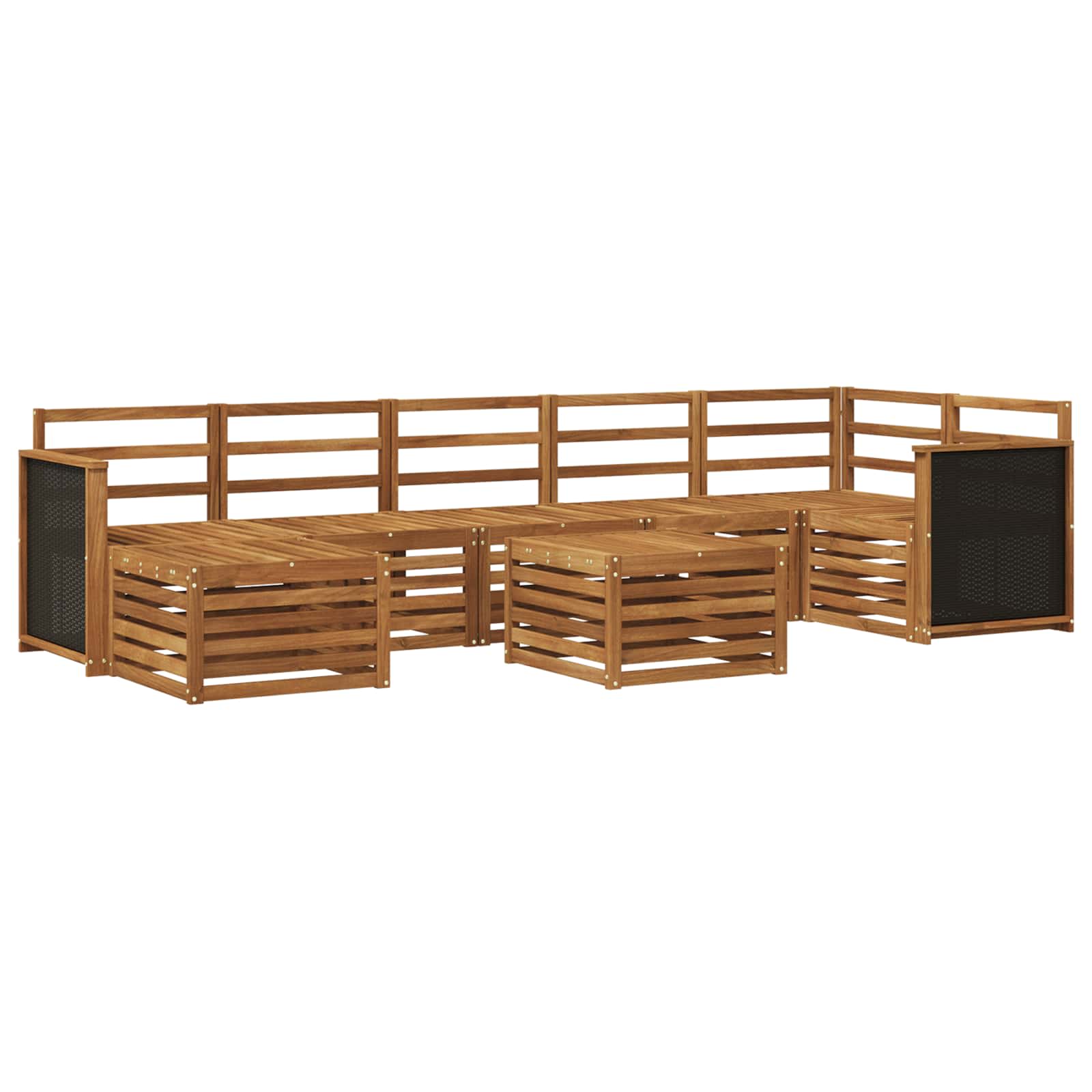 Outdoor-Sofagarnitur 7 pcs Natur Massivholz Akazie