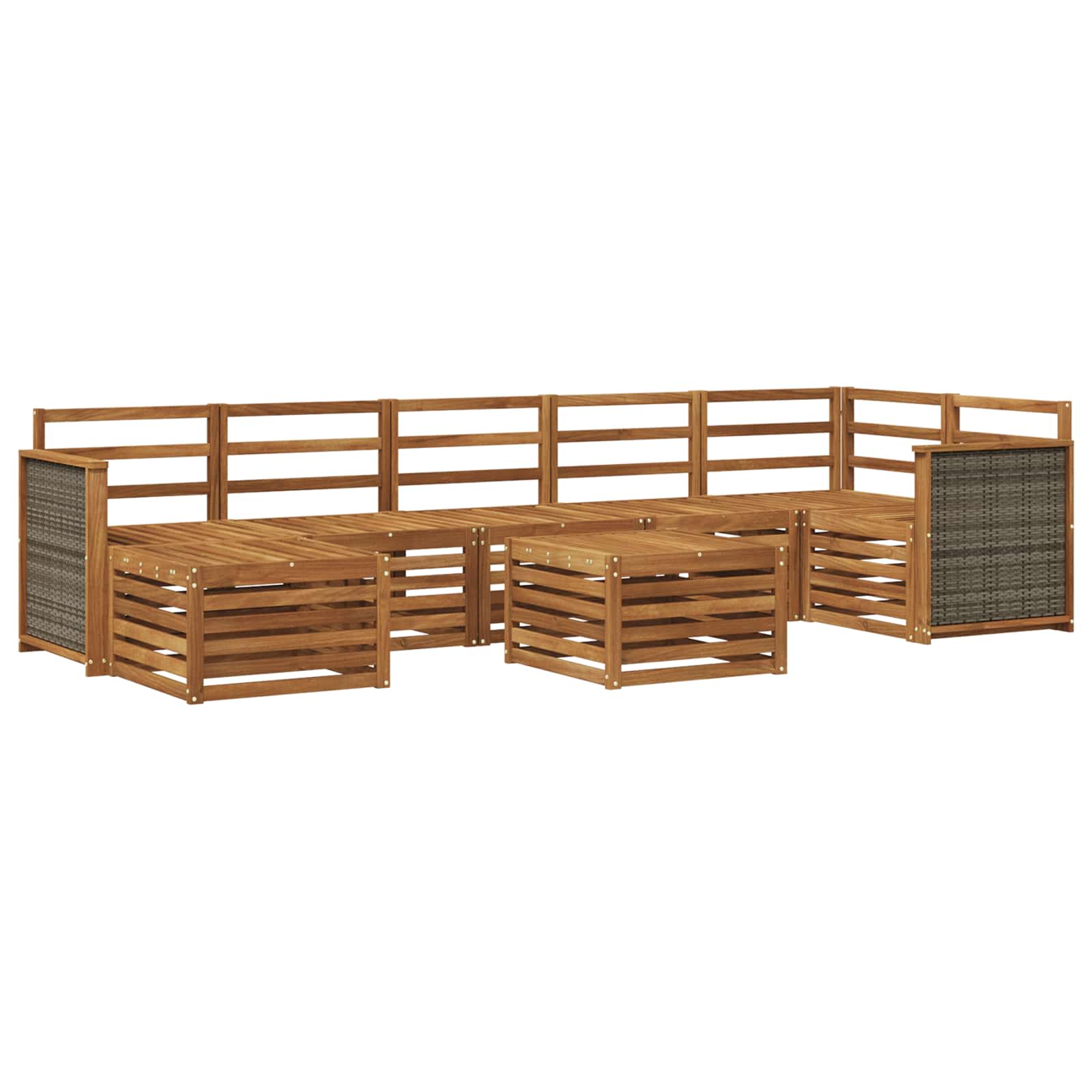 Outdoor-Sofagarnitur 7 pcs Natur Massivholz Akazie
