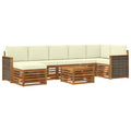 Outdoor-Sofagarnitur mit Kissen 7 pcs Natur und Creme