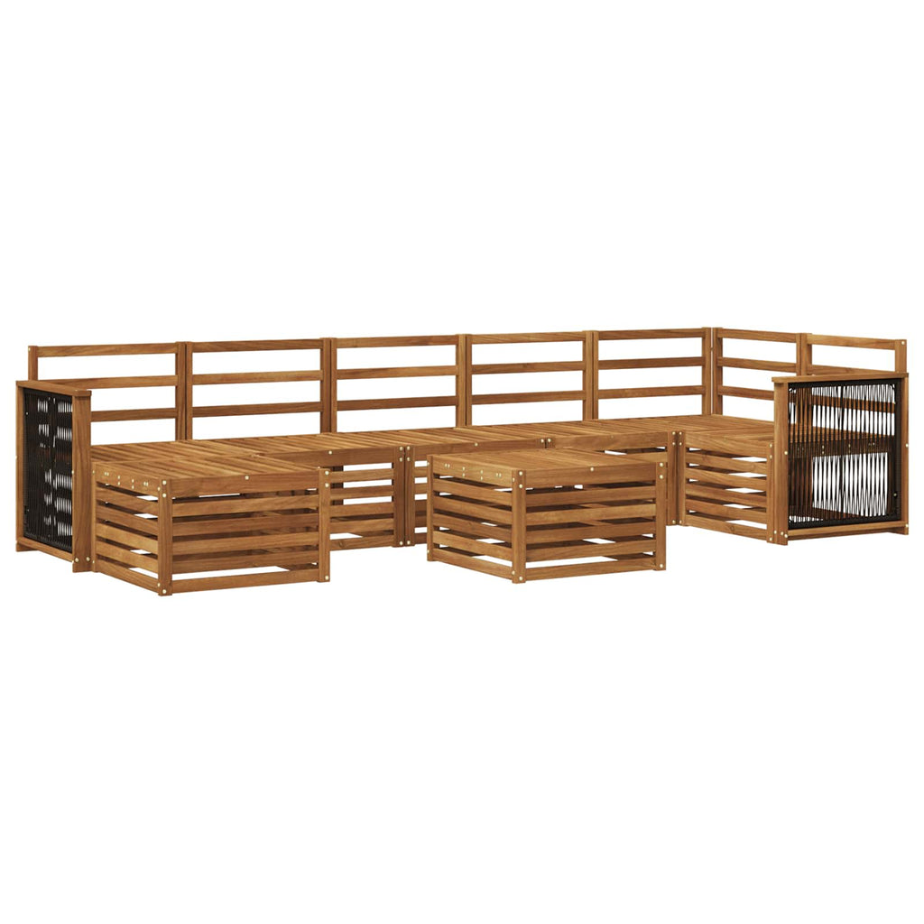 Outdoor-Sofagarnitur 7 pcs Natur Massivholz Akazie