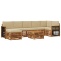 Outdoor-Sofagarnitur mit Kissen 7 pcs Natur