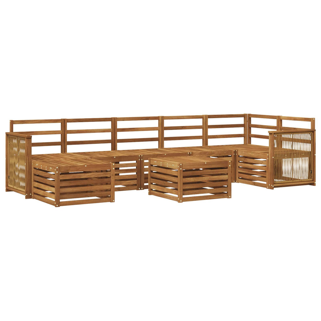 Outdoor-Sofagarnitur 7 pcs Natur Massivholz Akazie