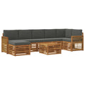 Outdoor-Sofagarnitur mit Kissen 7 pcs Natur und Anthrazit