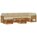 Outdoor-Sofagarnitur mit Kissen 7 pcs Natur