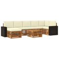 Outdoor-Sofagarnitur mit Kissen 8 pcs Natur und Creme