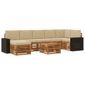 Outdoor-Sofagarnitur mit Kissen 8 pcs Natur und Beige