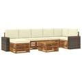 Outdoor-Sofagarnitur mit Kissen 8 pcs Natur und Creme