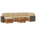 Outdoor-Sofagarnitur mit Kissen 8 pcs Natur und Beige