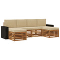 Sofagarnituren 6 pcs Natur und Beige Massivholz Akazie