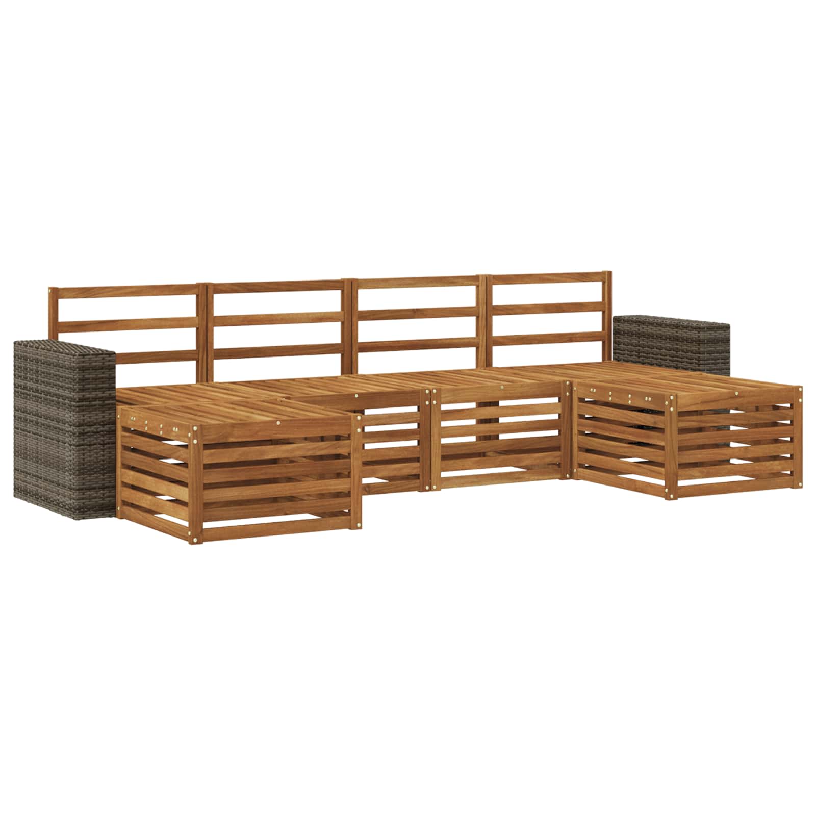 Sofagarnituren 6 pcs Natur Massivholz Akazie