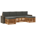 Sofagarnituren 6 pcs Natur und Anthrazit Massivholz Akazie