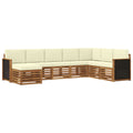 Outdoor-Sofagarnitur mit Kissen 6 pcs Natur und Creme