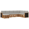 Outdoor-Sofagarnitur mit Kissen 6 pcs Natürlich und Hellgrau