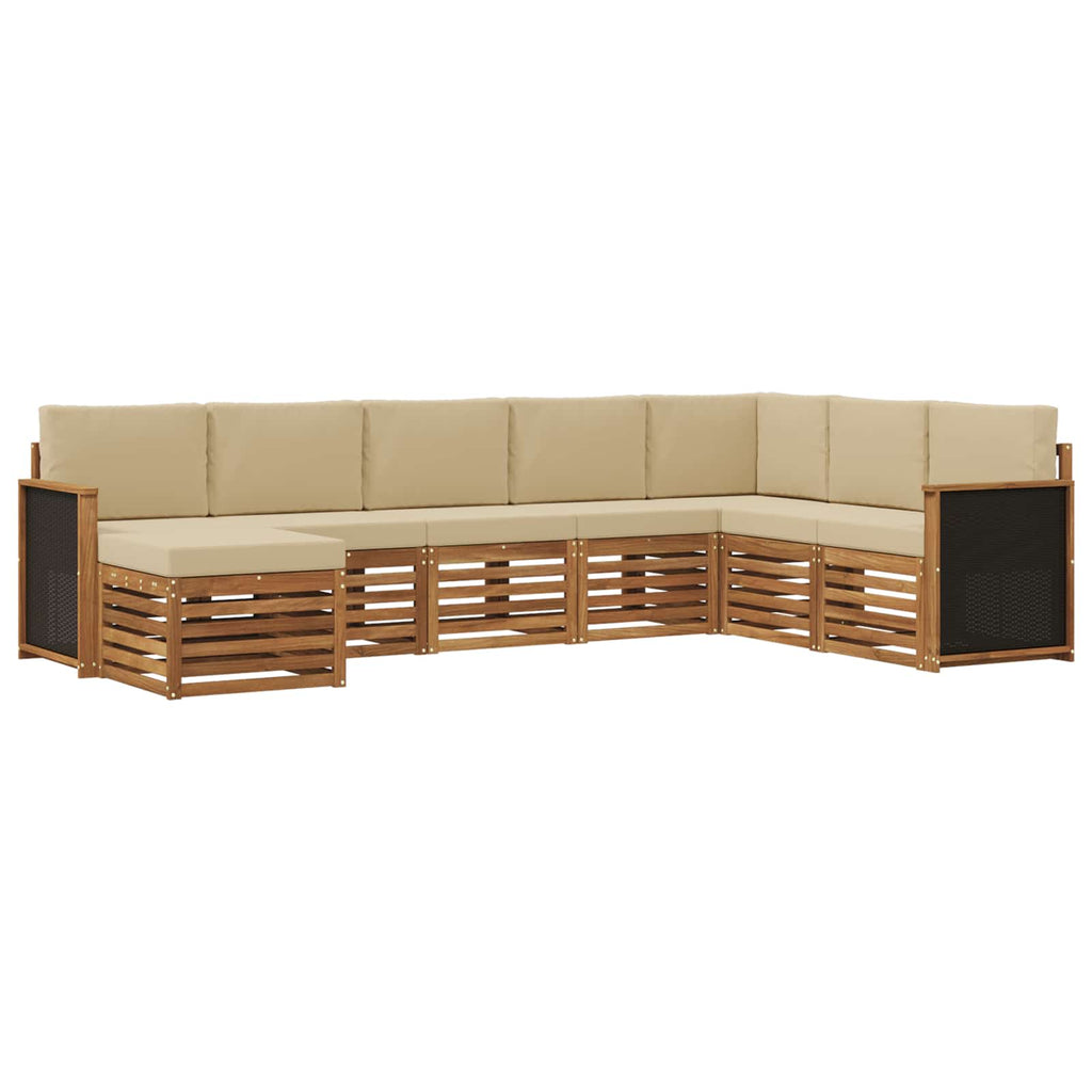 Outdoor-Sofagarnitur mit Kissen 6 pcs Natur