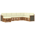 Outdoor-Sofagarnitur mit Kissen 6 pcs Natur und Creme