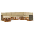 Outdoor-Sofagarnitur mit Kissen 6 pcs Natur