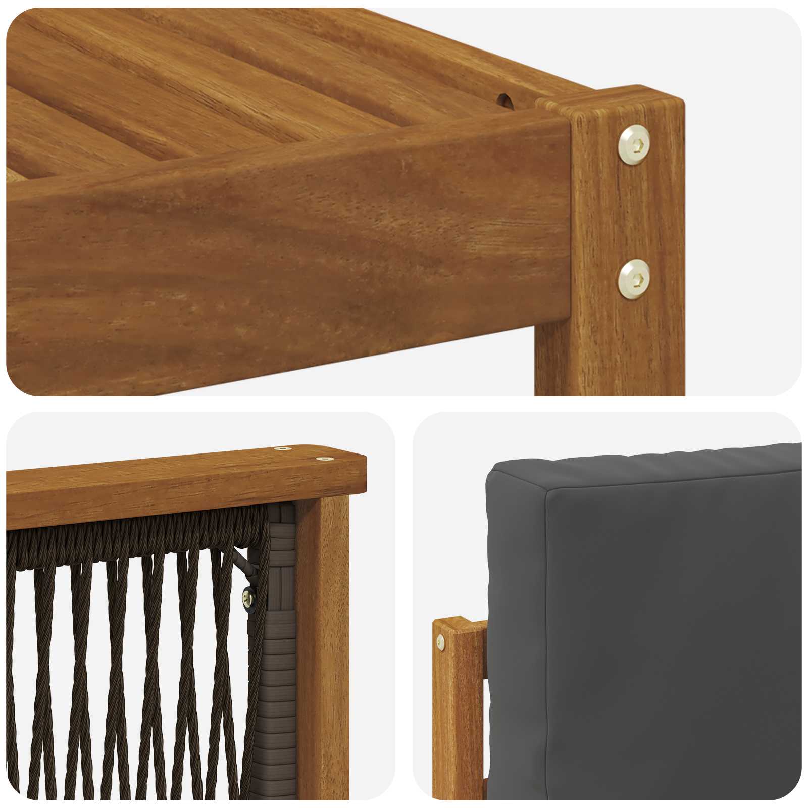 Outdoor-Sofagarnitur mit Kissen 6 pcs Natur und Anthrazit