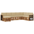 Outdoor-Sofagarnitur mit Kissen 6 pcs Natur