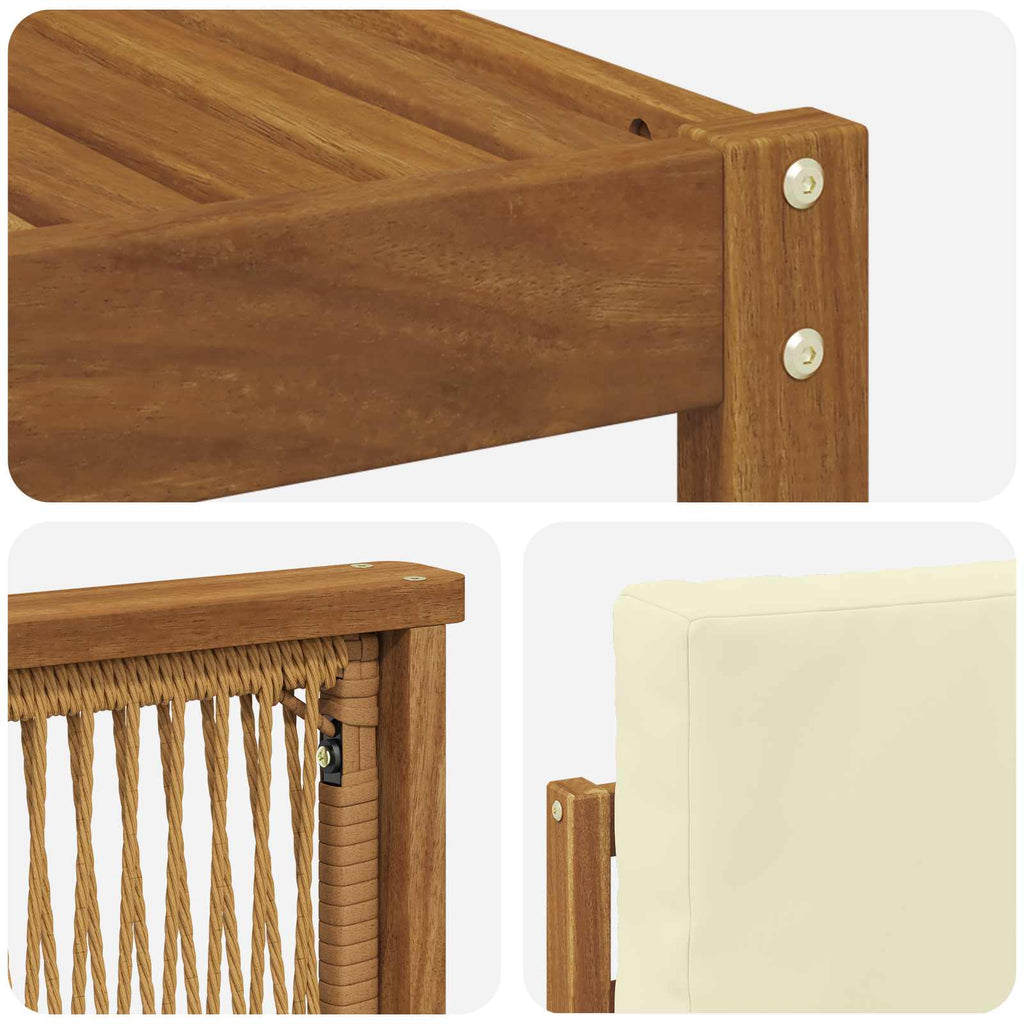 Outdoor-Sofagarnitur mit Kissen 6 pcs Natur und Creme