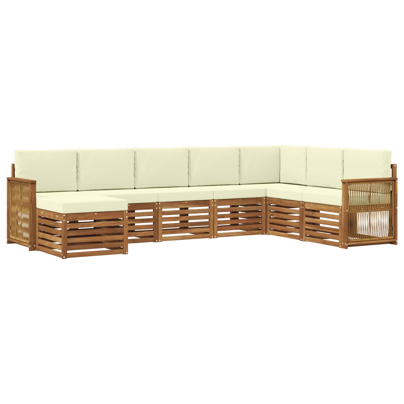 Outdoor-Sofagarnitur mit Kissen 6 pcs Natur und Creme