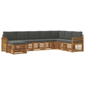 Outdoor-Sofagarnitur mit Kissen 6 pcs Natur und Anthrazit