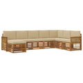Outdoor-Sofagarnitur mit Kissen 6 pcs Natur