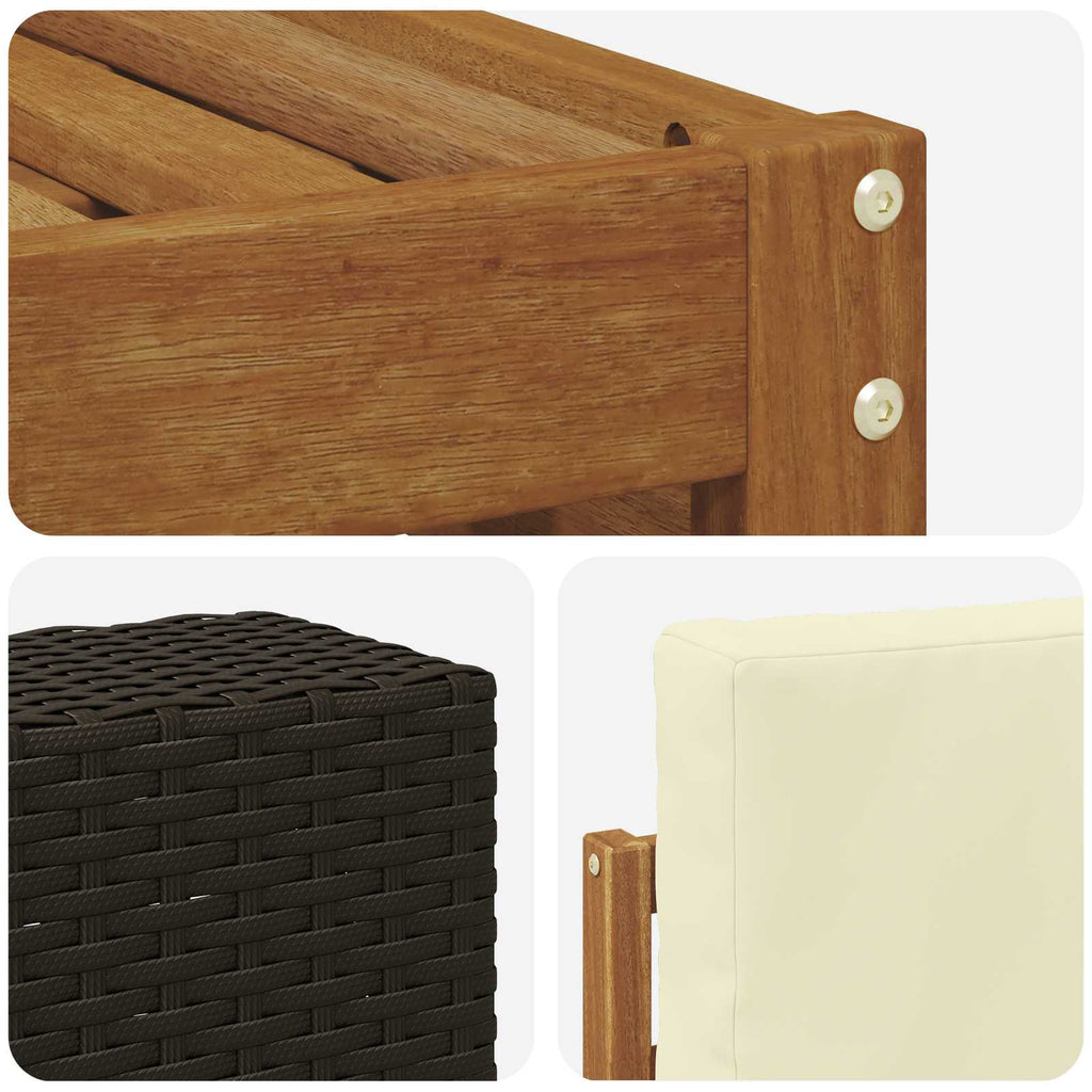 Outdoor-Sofagarnitur mit Kissen 8 pcs Natur und Creme