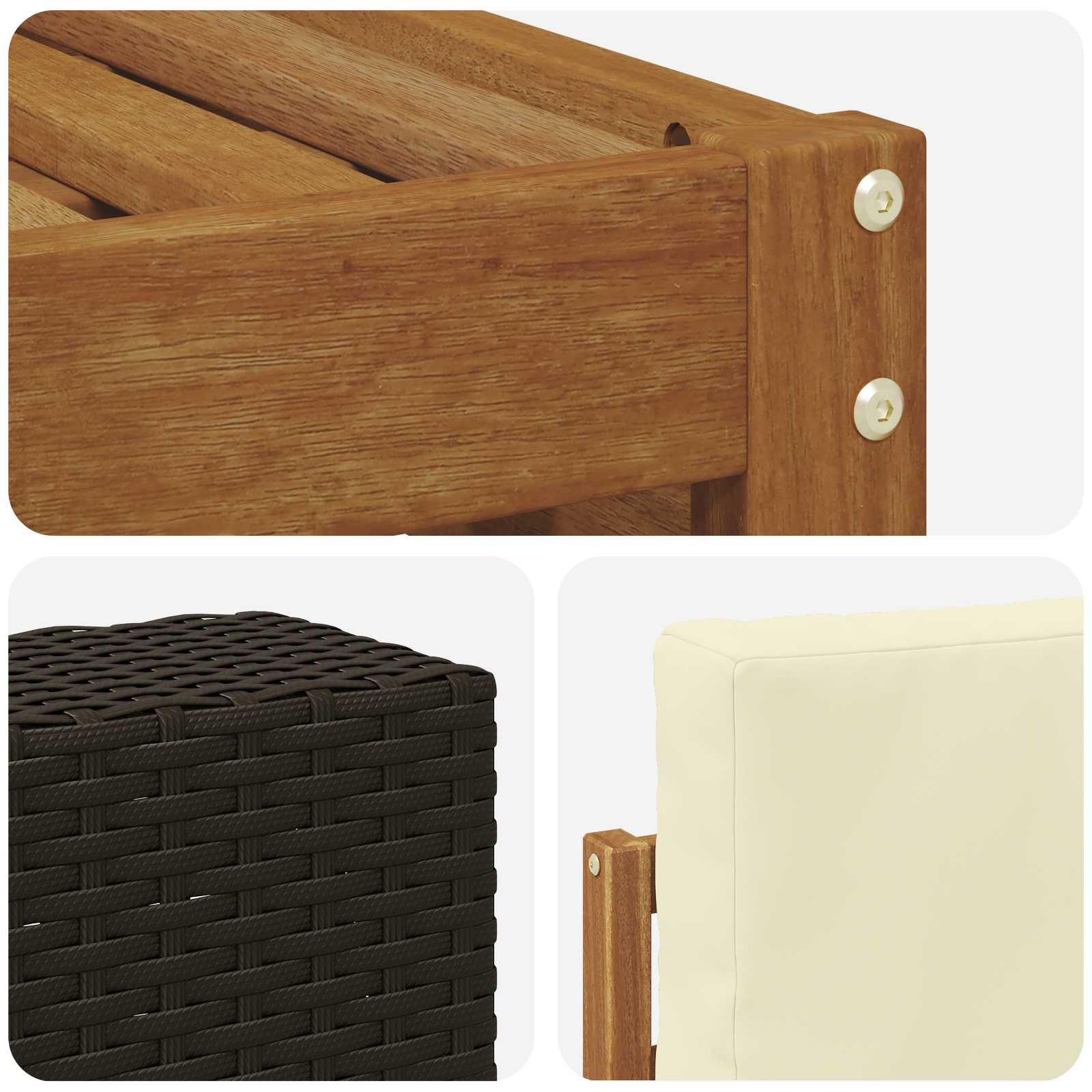 Outdoor-Sofagarnitur mit Kissen 8 pcs Natur und Creme