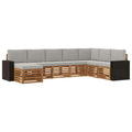Outdoor-Sofagarnitur mit Kissen 8 pcs Natürlich und Hellgrau