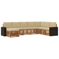 Outdoor-Sofagarnitur mit Kissen 8 pcs Natur und Beige
