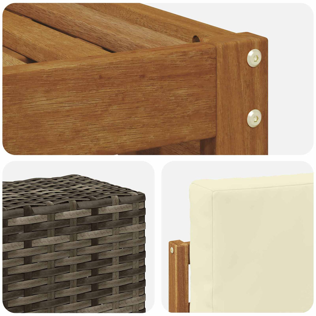 Outdoor-Sofagarnitur mit Kissen 8 pcs Natur und Creme
