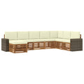Outdoor-Sofagarnitur mit Kissen 8 pcs Natur und Creme