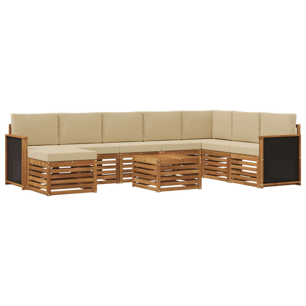 Outdoor-Sofagarnitur mit Kissen 7 pcs Natur