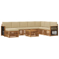 Outdoor-Sofagarnitur mit Kissen 7 pcs Natur
