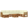 Outdoor-Sofagarnitur mit Kissen 7 pcs Natur und Creme