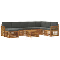 Outdoor-Sofagarnitur mit Kissen 7 pcs Natur und Anthrazit