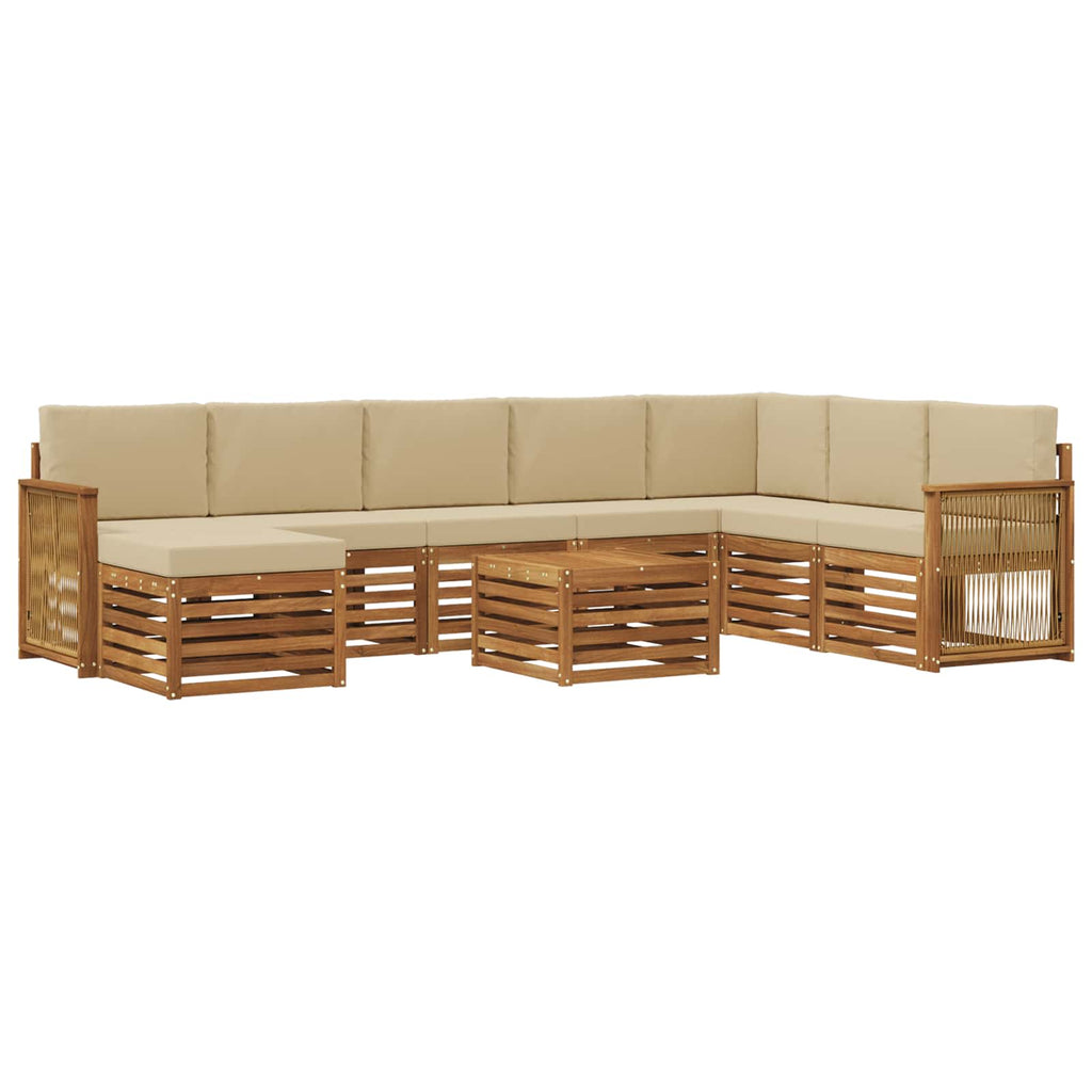 Outdoor-Sofagarnitur mit Kissen 7 pcs Natur