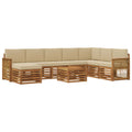 Outdoor-Sofagarnitur mit Kissen 7 pcs Natur