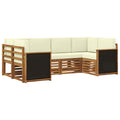 Ecksofa Set mit Kissen 5 pcs Natur und Creme