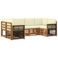 Ecksofa Set mit Kissen 5 pcs Natur und Creme