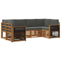 Ecksofa Set mit Kissen 5 pcs Natur und Anthrazit