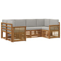 Ecksofa Set mit Kissen 5 pcs Natürlich und Hellgrau