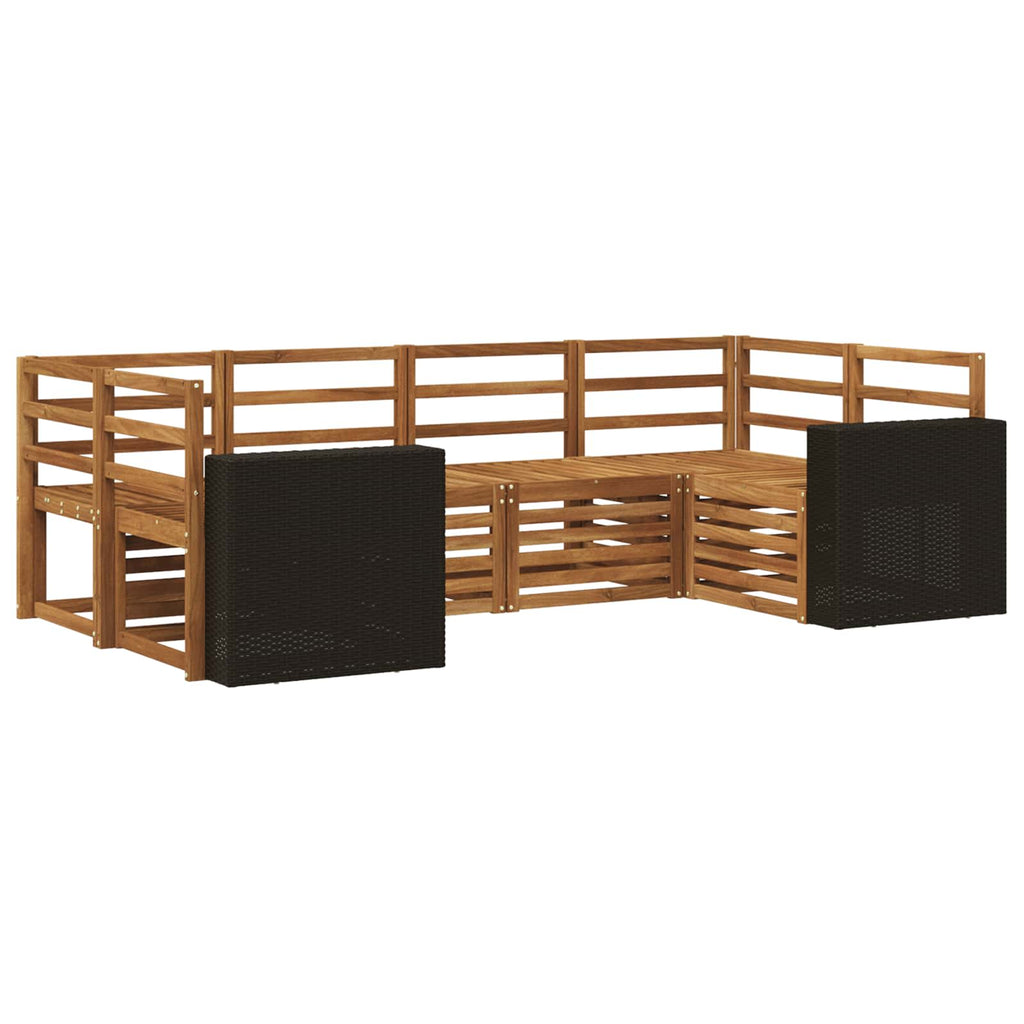 Ecksofa Set 6 pcs Natur Massivholz Akazie
